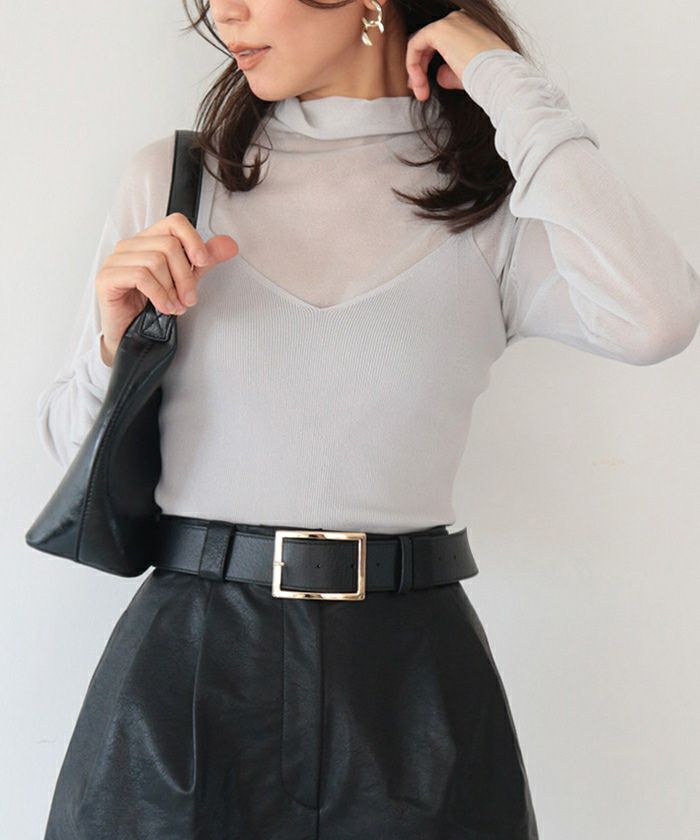 シアートップスとニットキャミセット新品