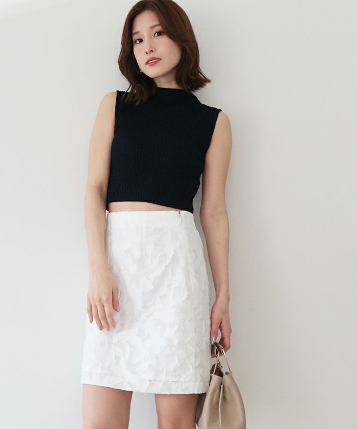 【Area】 Embellishedジャカードミニスカート ジルバイジルスチュアート JILL by JILLSTUART モノグラム