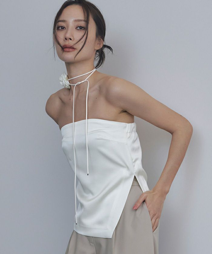 レビュー高評価の商品!の商品をすべて サテンスリットベアトップ オンラインストア AMBIENT | トップス