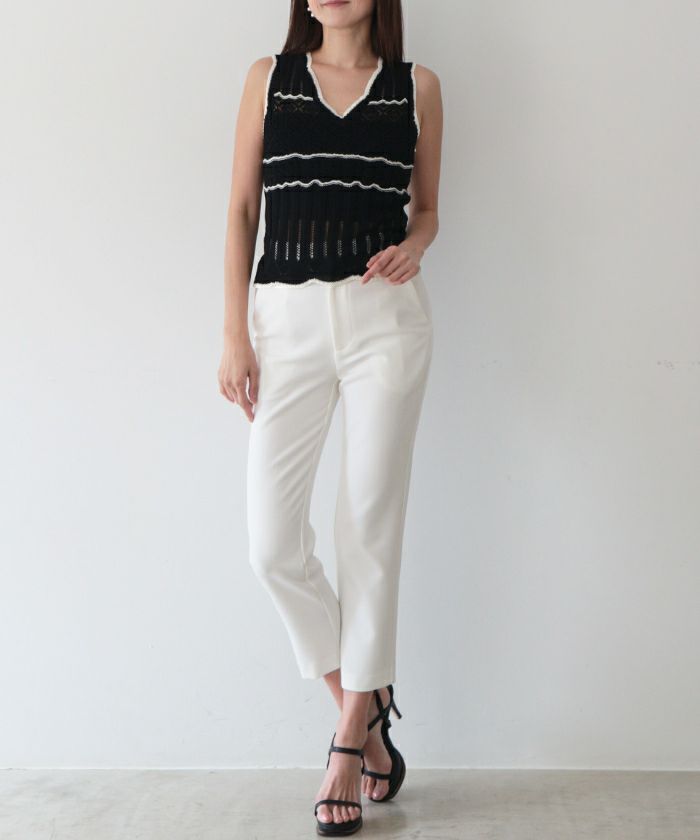 CLOCHE(クロッシェ)ケープニット ジップ ケープ　 チャコール 1CLOCHE(クロッシェ)】襟付きリブニットワンピース［512-85673